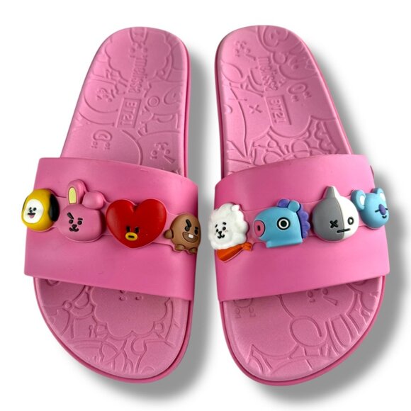 Melissa Beach Slide Sandal Next Gen + BT21 Pink Size W8 EU39 - Picture 4 of 10